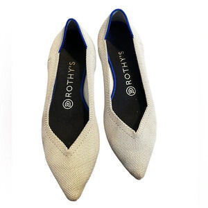 Rothy’s Cream Gray Pointed Flats, size 7.5